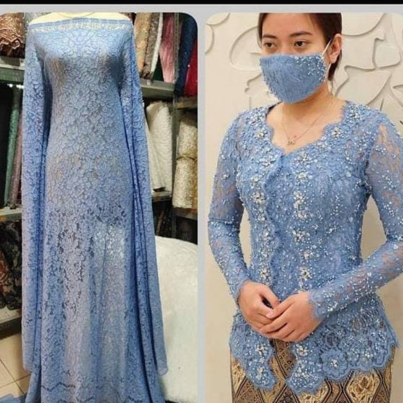 (COD) bahan kain semi prancis grad A panelan/ ukuran 1 baju 2,5 meter/cocok kebaya/gaun/harga per ba