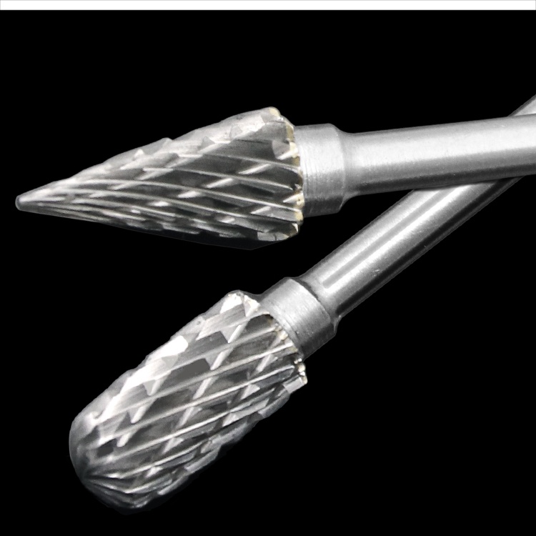 G8A JIGONG Mata Bor Tungsten Carbide Cone Spiral 1/8 Inch 10 PCS - Silver Or-i