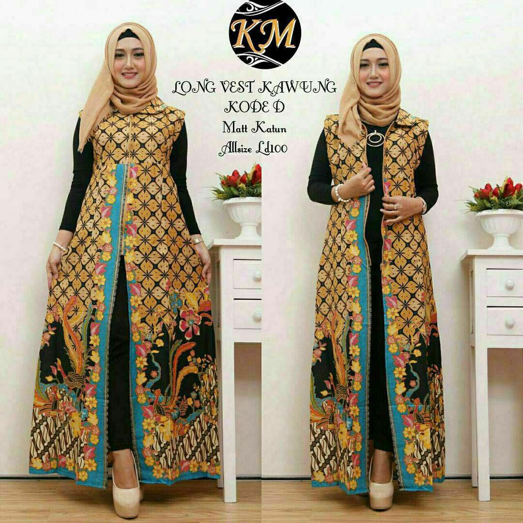 GROSIR BATIK LONG VEST KAWUNG