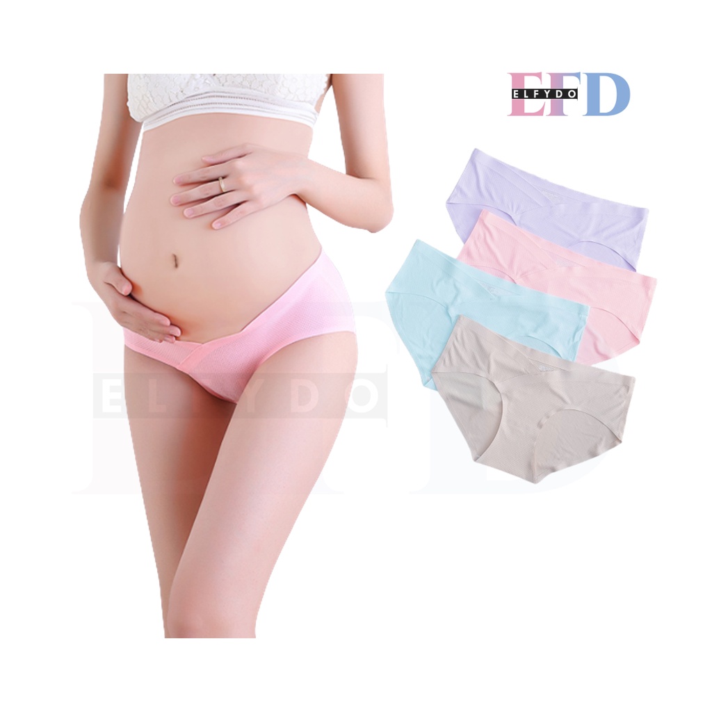 ELFYDO W236 Celana Dalam Hamil Seamless CD Hamil Low Waist CD Ibu Hamil Sepinggul