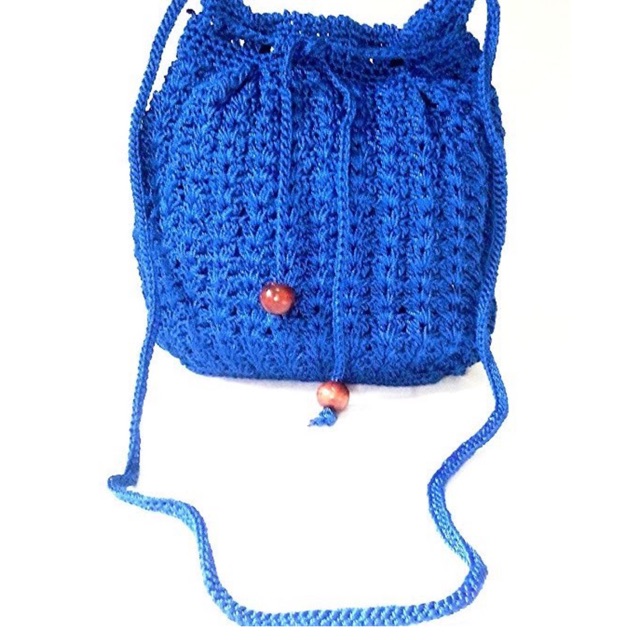 Tas rajut selempang serut