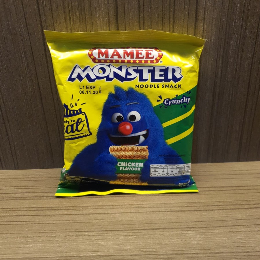 

Mamee Monster Noodle Snack Crunchy Chicken Flavour Ready To Eat 25 Gr