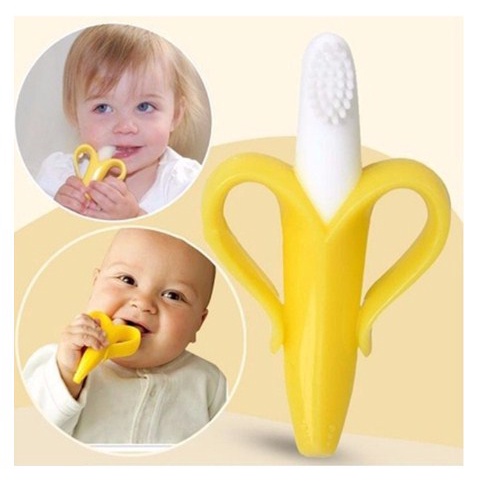 Sikat gigi anak sikat gigi bayi Banana teether gigitan bayi pisang sikat gigi pisang