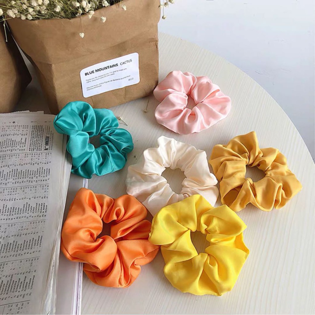 Ikat Rambut Scrunchie Mini Polos Gaya Korea/ Scrunchie / Cemol / cepol rambut/Scrunchie jumbo