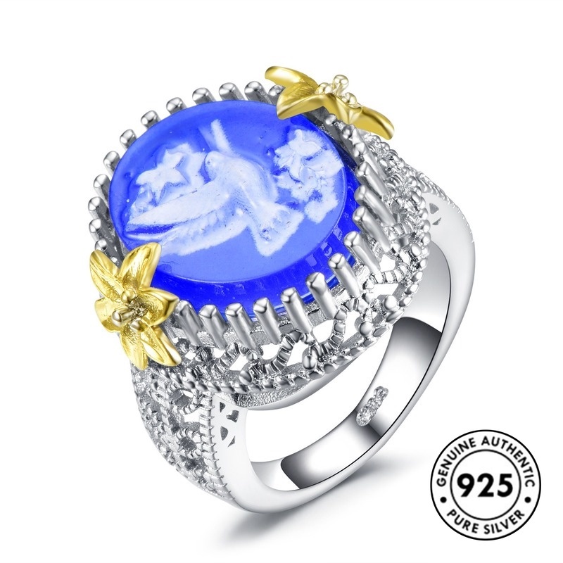 Cincin S925 Silver Desain Bunga Burung