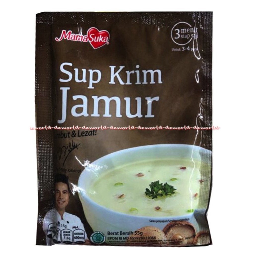 Sup Krim Jagung Ayam Jamur Mama Suka Komplit Sop cream Instan Sup Praktis 55gr