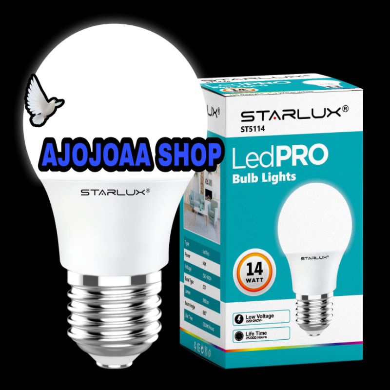Bohlam Lampu LED PRO Buld lights Starlux 14 Watt Cahaya Putih
