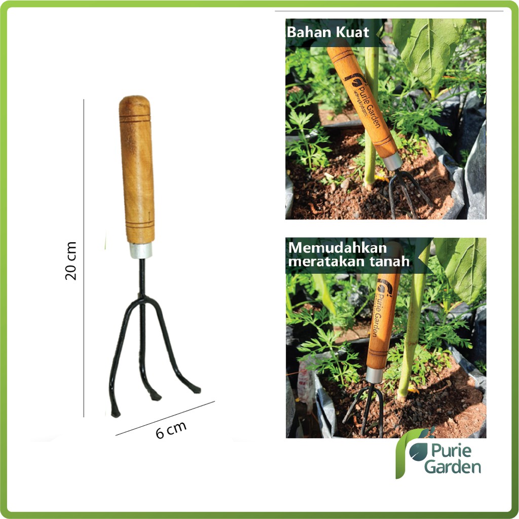 Garu Mini Garpu Garukan Tanah Berkebun Bahan Kuat Puriegarden PG SBY