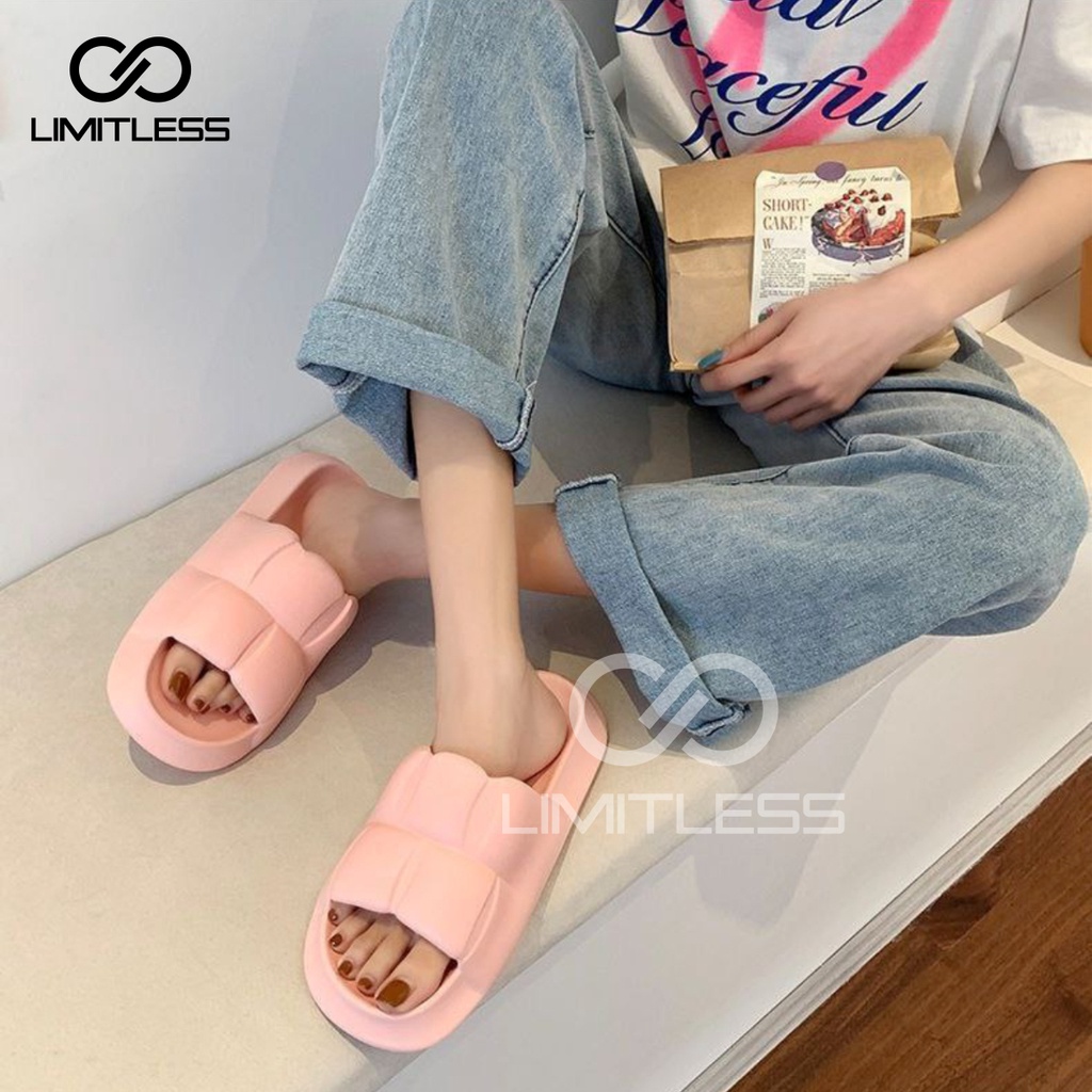 Sandal Wanita Slop Stylish Kekinian Terbaru Premium Empuk Eva Phylon Nyaman Indoor Outdoor Anti Slip Lucu Sendal Cewek Slip On Comfortable