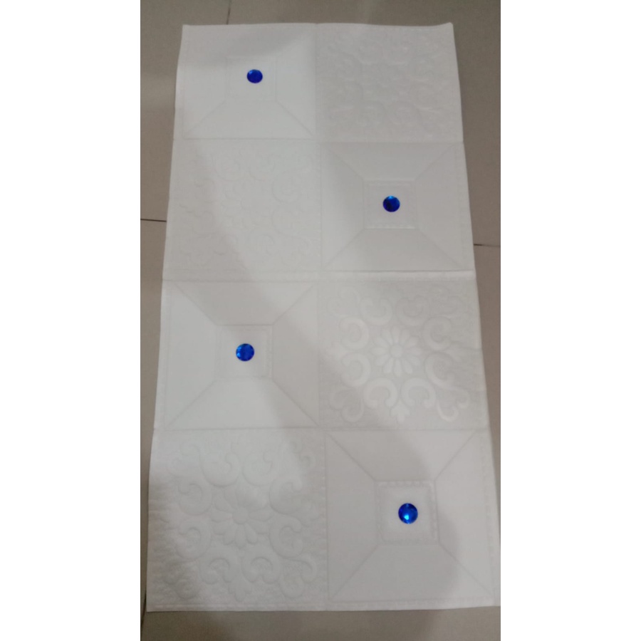 Belikuy COD Wallpaper Dinding Foam 3D Kecil Motif Batu Bata / walpaper dinding Foam U96-DIAMOND BLUE