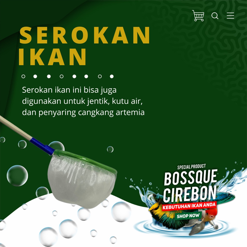 Serokan Ikan Cupang Melamin Variasi Handle Bulat 5,5cm Seser Saringan Sauk Ikan Hias Jentik Kutu Air