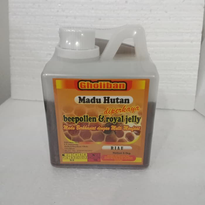 

Madu Hutan RIAU GHOLIBAN 500 gr 500 gr plus Bee Pollen dan Royal Jelly