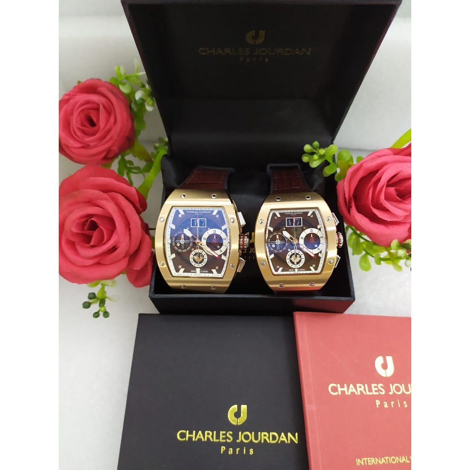 JAM TANGAN COUPLE CHARLES JOURDAN CJ1090  ORIGINAL GARANSI RESMI