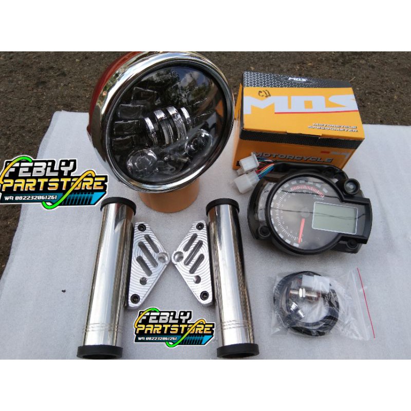 BATOK CB125 IMPORT SET DAYMKER 5,7 INCH 16 LED DOT SAE IMPORT SPEEDOMETER KOSO RX2N IMPOT MOS PANGKO