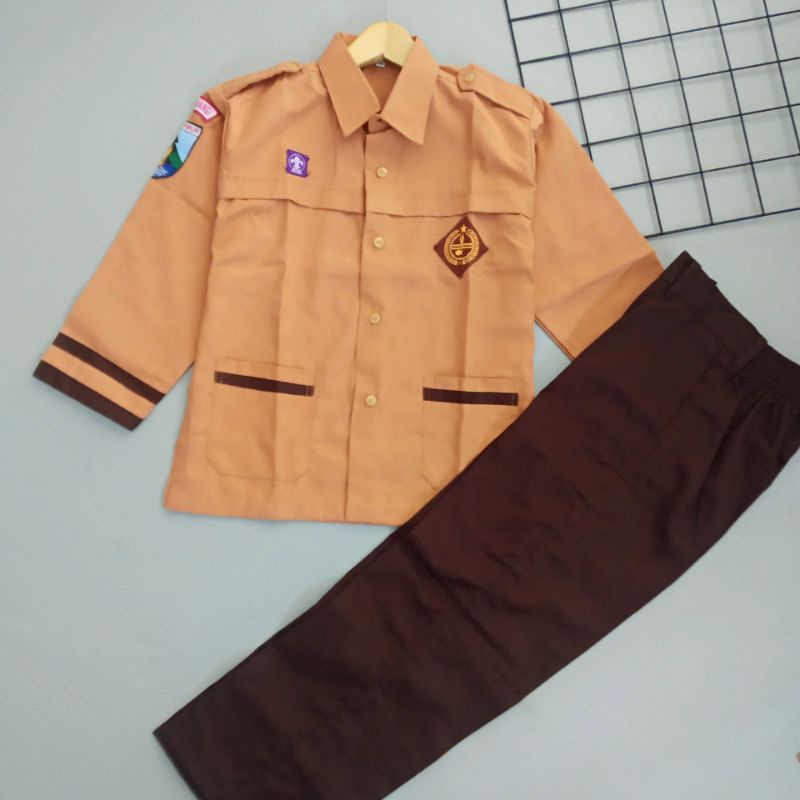 seragam pramuka anak SD / MI /TK cowok laki-laki sragam sekolah dasar madrasah panjang pendek model 