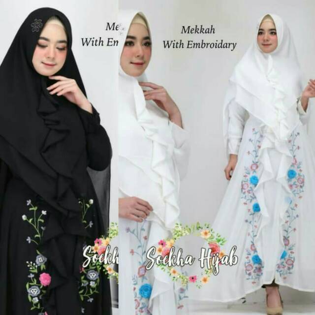 Mekkah with embroidary by soekha hijab fashion