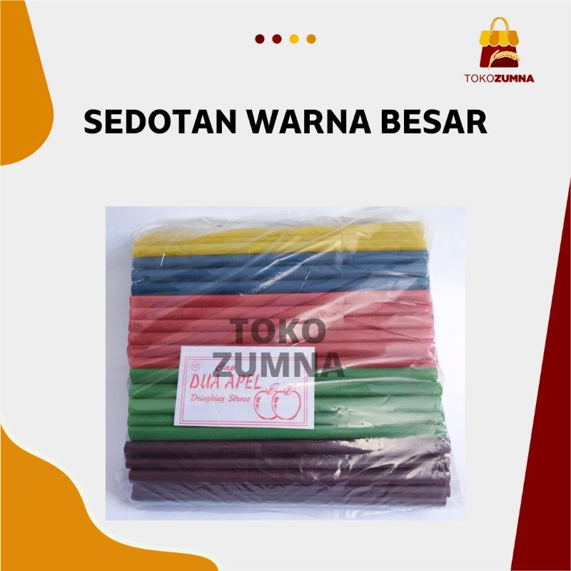 Sedotan Plastik Warna-Warni Besar