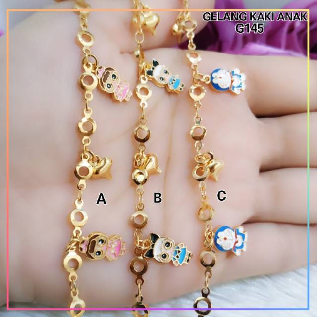 Gelang xuping gelang kaki anak karakter lapis emas gold G145