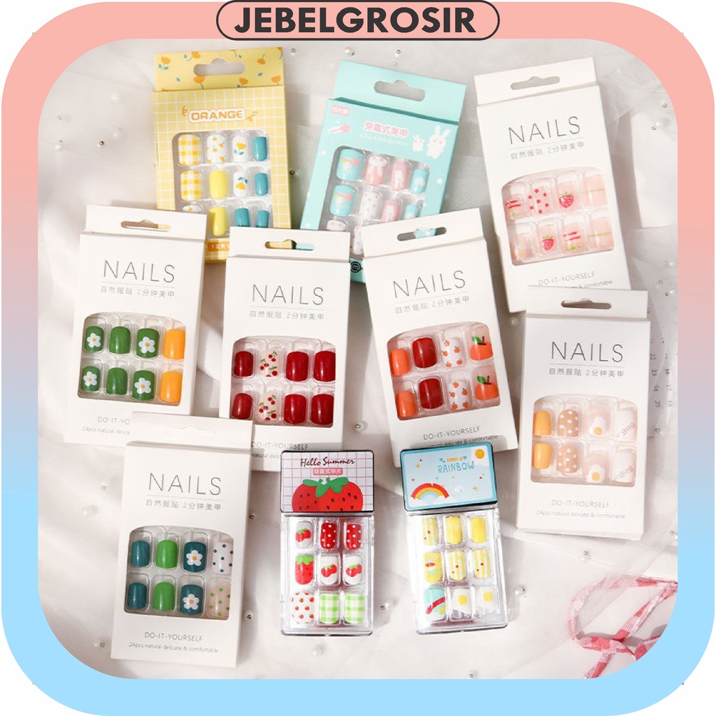 Kuku Palsu Dan Lem Fake Nail Art 3d Kuku Palsu Tahan Air Kotak Free Lem 2gr 156 2