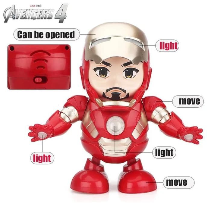 Dancing Robot Super Hero Iron Man with LED - Dance Hero