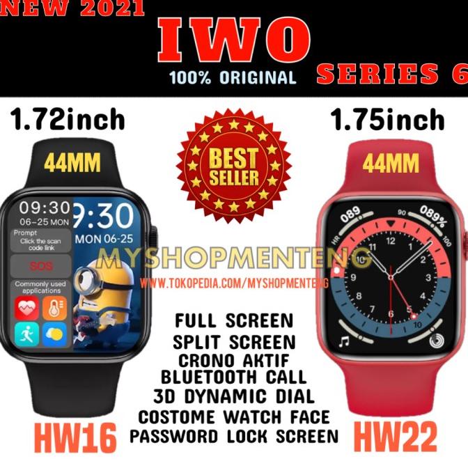 IWO HW16 SMARTWATCH SERIES 6 BISA TELEPHONE 44MM