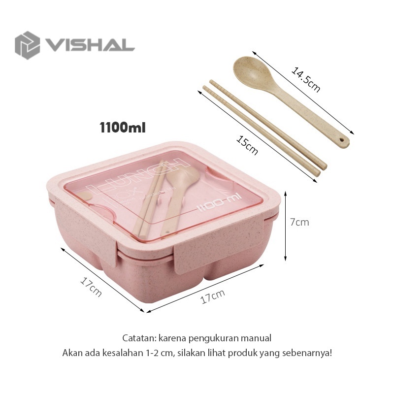 VISHAL Lunch Box 1100ML Bekal Lunch Box Tetap Hangat Kotak Makan BPA FREE VS-59