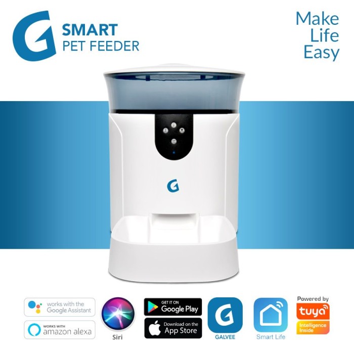 Galvee Smart Wifi Pet Feeder with Audio / Dispenser Makanan Otomatis