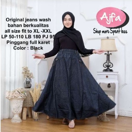 ROK JEANS LEBAR SAKU KANAN KIRI Ajfa