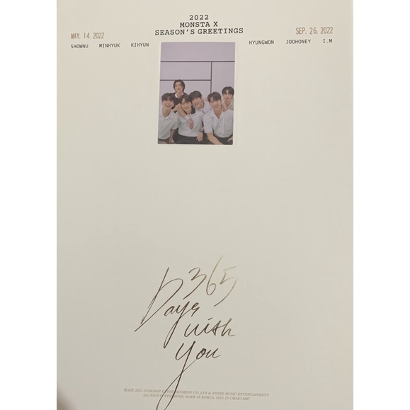 YEAR END SALE - Monsta X Season's Greeting 2022