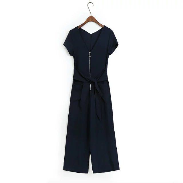 Jumpsuit Panjang Import - 42796 Blue Casual Leisure Jumpsuit