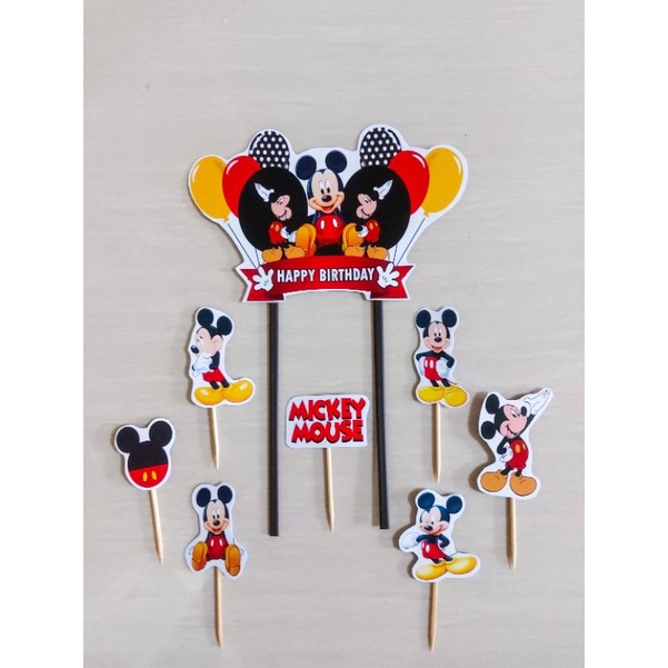 TOPPER MICKEY MOUSE / CAKE TOPPER MICKEY MOUSE / TOPPER KUE MICKEY MOUSE / TOPPER HAPPY BIRTHDAY