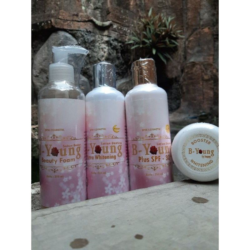 paket pemutih badan b-young 250ml