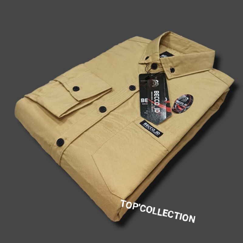 Kemeja pria lengan panjang - SEMUA WARNA READY - ukuran M, L, XL-MOCCA