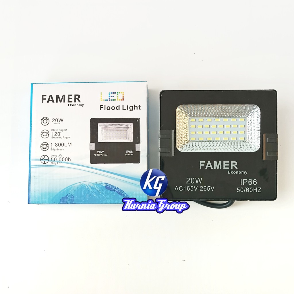 LAMPU SOROT LED TEMBAK 20W PUTIH OUTDOR PENERANGAN LAPANGAN PANGGUNG FLOOD LIGHT 20 WATT TERMURAH