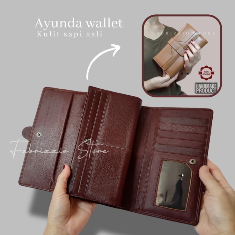 wallet hp wanita dompet ukuran besar dari kulit asli