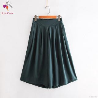 LC Celana Kulot High Waist  Kaki Lebar Longgar Warna Polos 