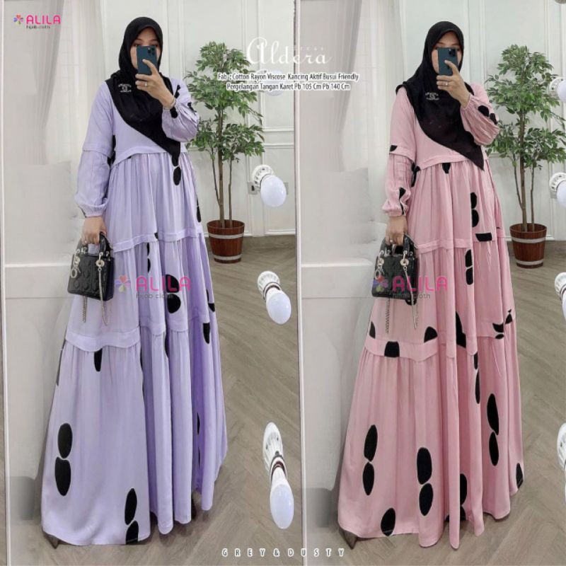 (COD) Maxi Dress Mawari Polka - Long Maxi Mewah - Gamis Elegan - Gamis Pengajian