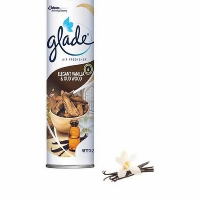 ☟ Glade Aerosol Elegant Vanilla and Oud Wood 250ml - 350ml ♣