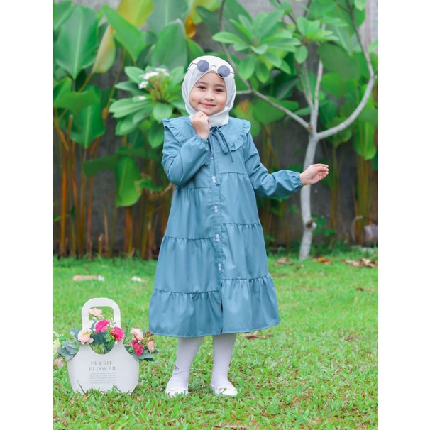MIDI DRESS kids-ZASKIA SERIES MIDI DRESS-BAJU ANAK PEREMPUAN KATUN IMPOR PREMIUM