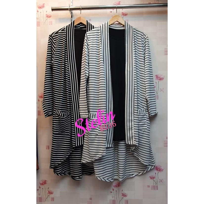 Rompi cardigan salur