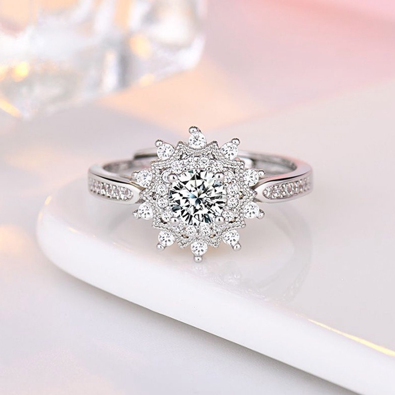 Cincin Silver 925 Hias Kristal Berlian Untuk Wanita