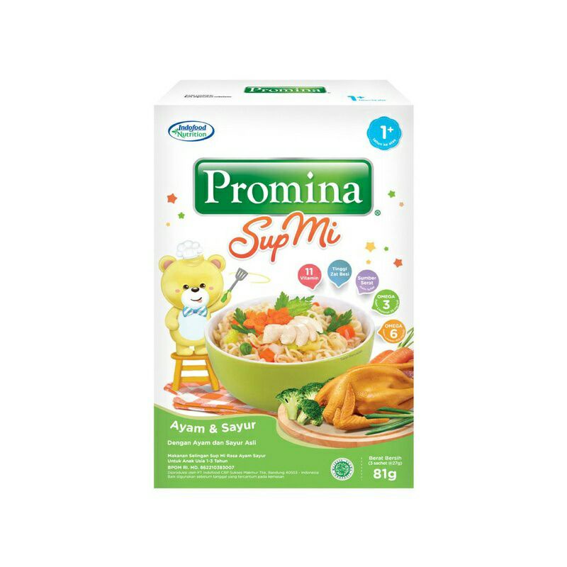 Makanan Bayi Promina Sup Mie Ayam Sayur &amp; Daging Sayur 12+ / Promina Mi Batita 75gr / instant instan mie mi noodle porridge fortified cereal New Box120gr