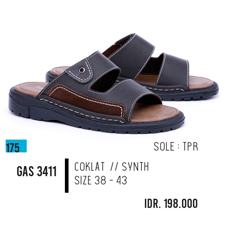  SANDAL  LAKI  LAKI  GARSEL SHOES  ORI GAS 3411 Shopee Indonesia