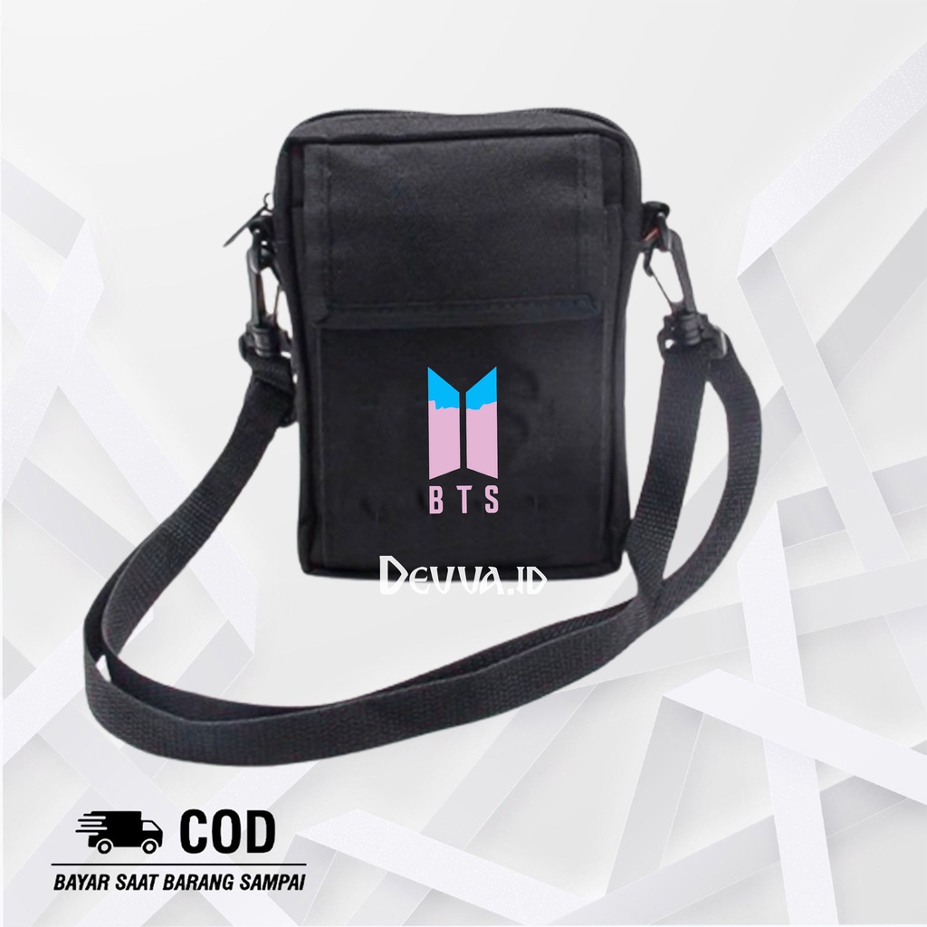 Tas Selempang Pria Wanita Kasual Bts Tas Slempang Keren Sling Bag Bahu Unisex Bahan Kanvas | Devva.Id