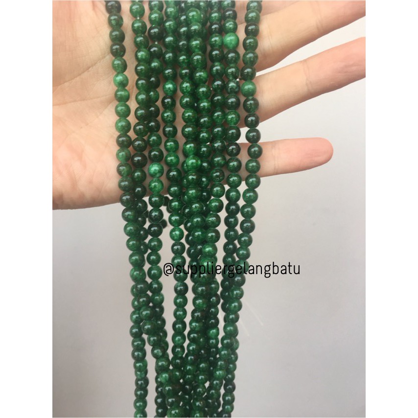 bahan batu giok burma 6mm renceng kalung gelang akik imperial jade fashionita aksesoris import craft