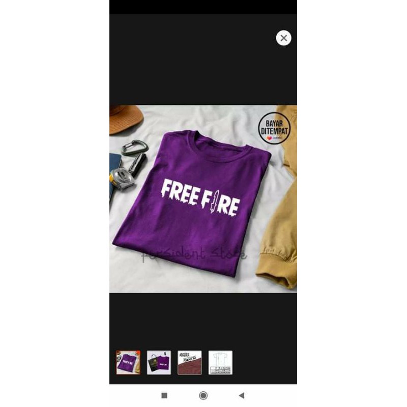 Kaos remaja free fire, size S