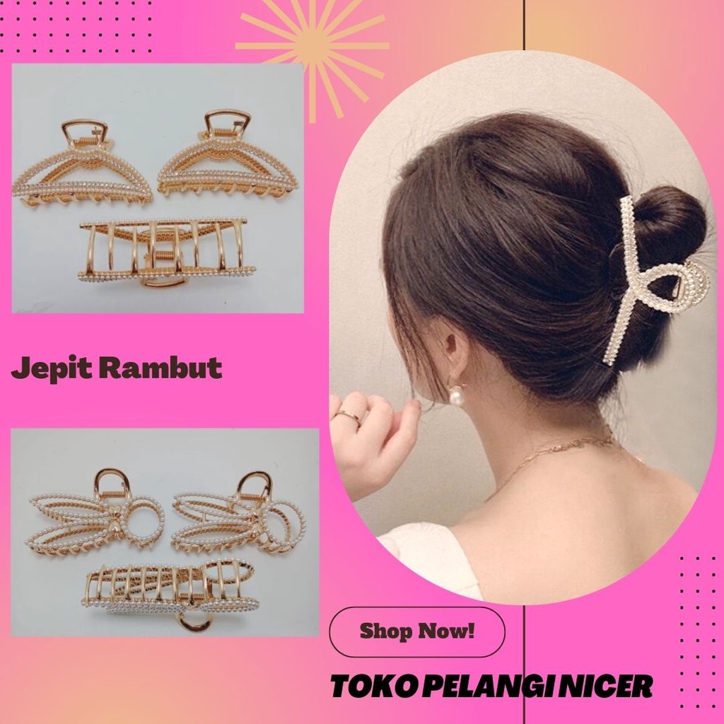 Jepit Kep Rambut Pearl Korea - Jepit Rambut Pesta Mewah- Jepitan Rambut Aksesoris KEP Mutiara