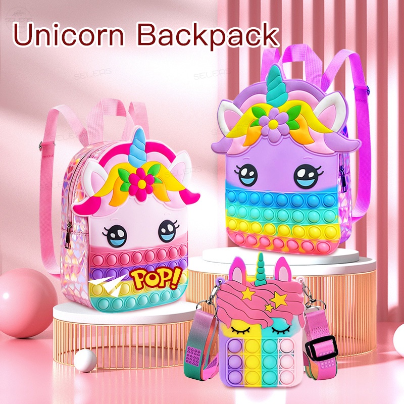 TAS Pop It Unicorn Ransel Anak Perempuan Anak Laki-laki Tas Sekolah Pop Tas Sekolah Anak