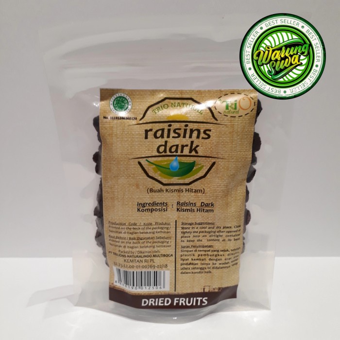 

trio natural raisin raisins dark dried fruits 225 gram