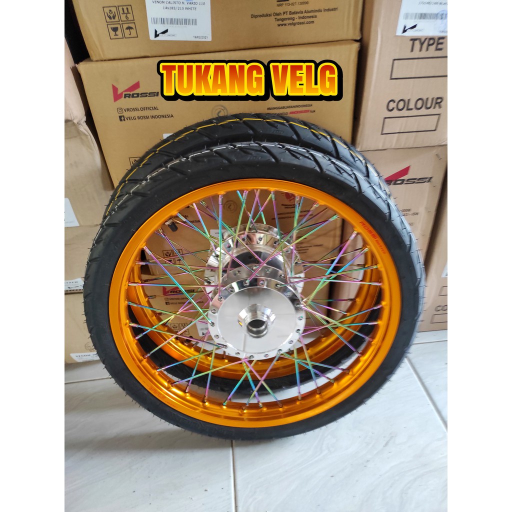Velg Jari-Jari Vixion New Dan Vixion Old Lama Paketan Ring 17 Gold Plus Ban